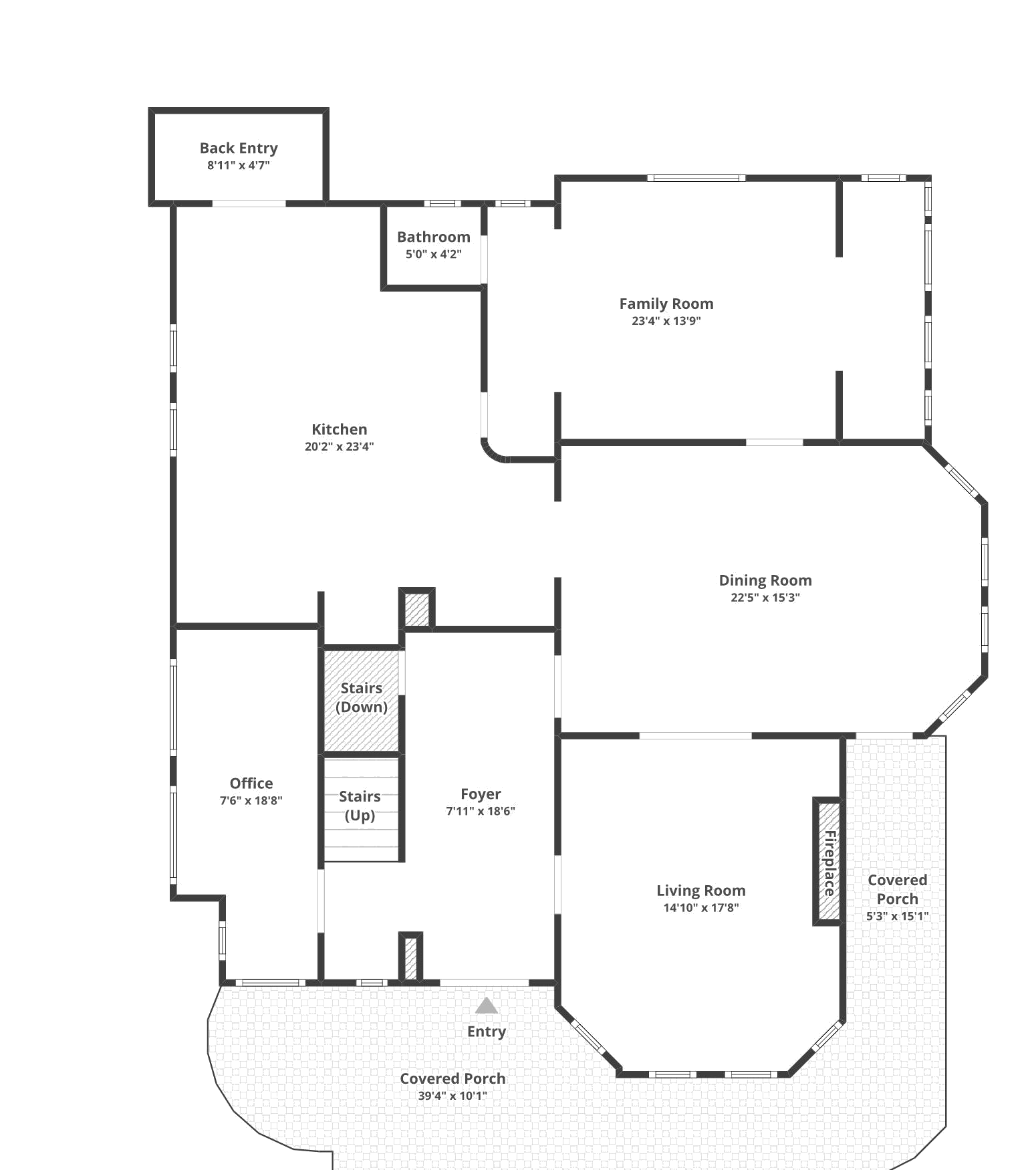 Main level floor plan