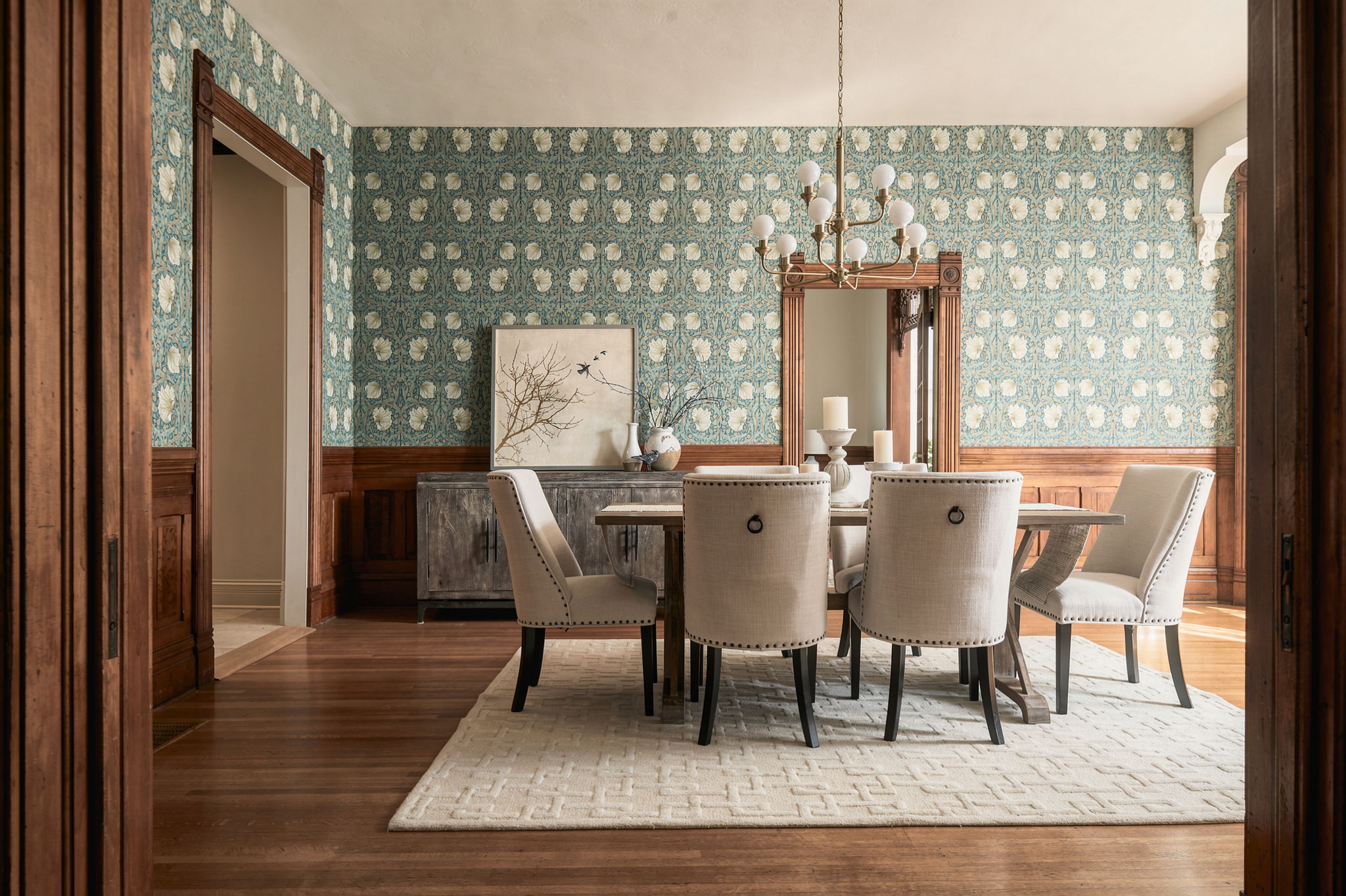 Formal dining room with historic millwork